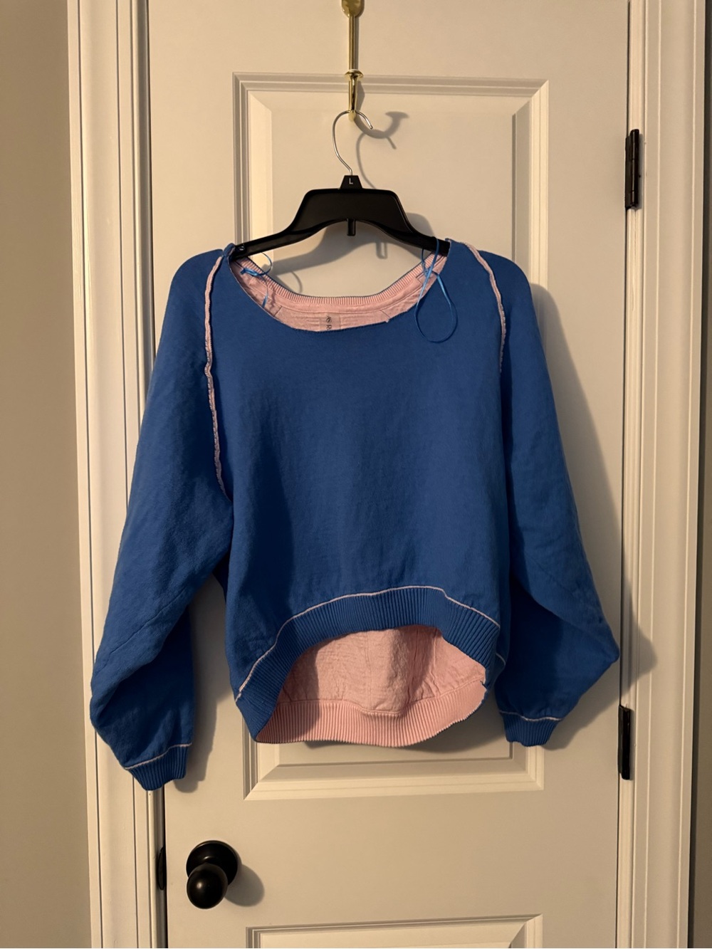 AS Revival Contrast Exposed Seam Cropped Sweater